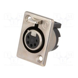 1 pcs x DELTRON - 702-0500 - Socket, XLR, female, PIN: 5, straight, soldering, silver plated, 50V