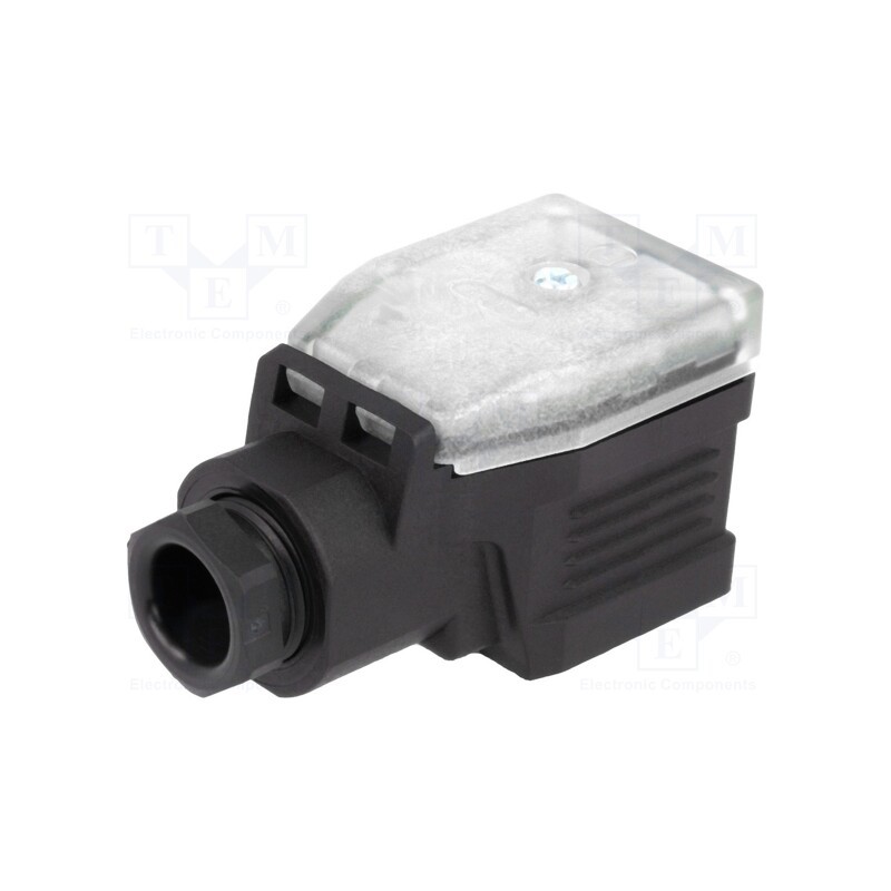 1 pcs x HIRSCHMANN - 933022100 GDME 3011 BLACK - Connector: valve connector, plug, form A, 18mm, female, PIN: 4, PG11