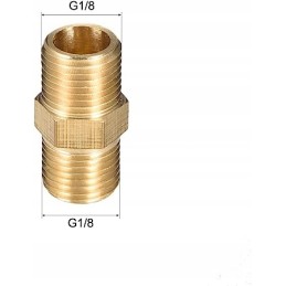 Brass connector, threaded, hexagonal nipple