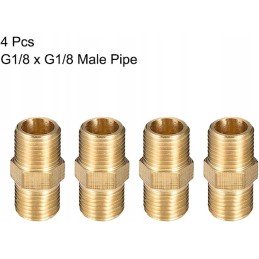 Brass connector, threaded, hexagonal nipple
