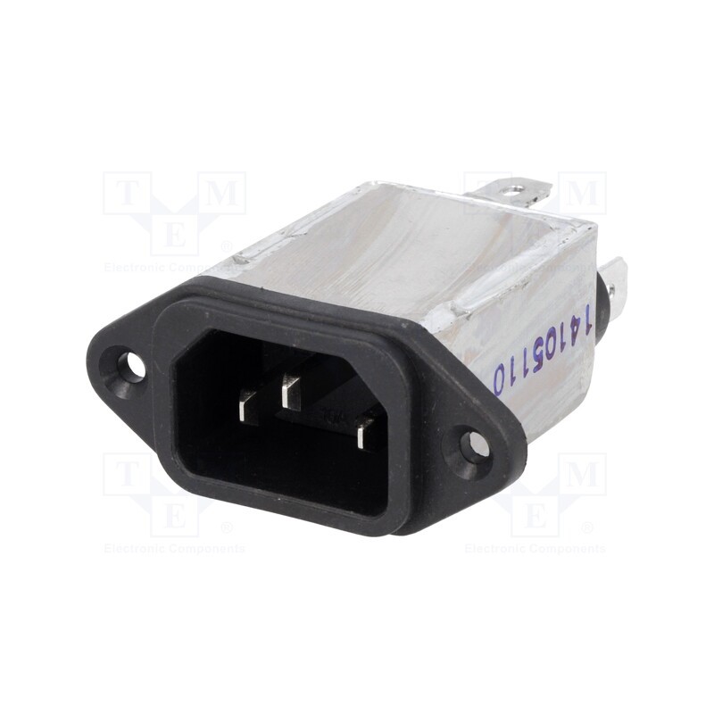 1 pcs x YUNPEN ELECTRONIC - FYB10T1 - Connector: AC supply, socket, male, 10A, 250VAC, IEC 60320, C14 (E)