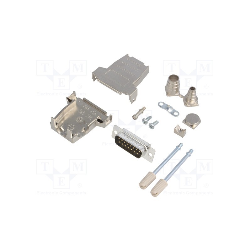 1 pcs x ENCITECH - DSSK15-M-DMP-K - D-Sub, PIN: 15, plug, male, soldering, for cable, black