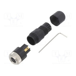 1 pcs x DEGSON ELECTRONICS - PB-M8A-04P-FF-SL7001-00A(H) - Connector: M8, female, PIN: 4, straight, for cable, plug, 3A, IP67