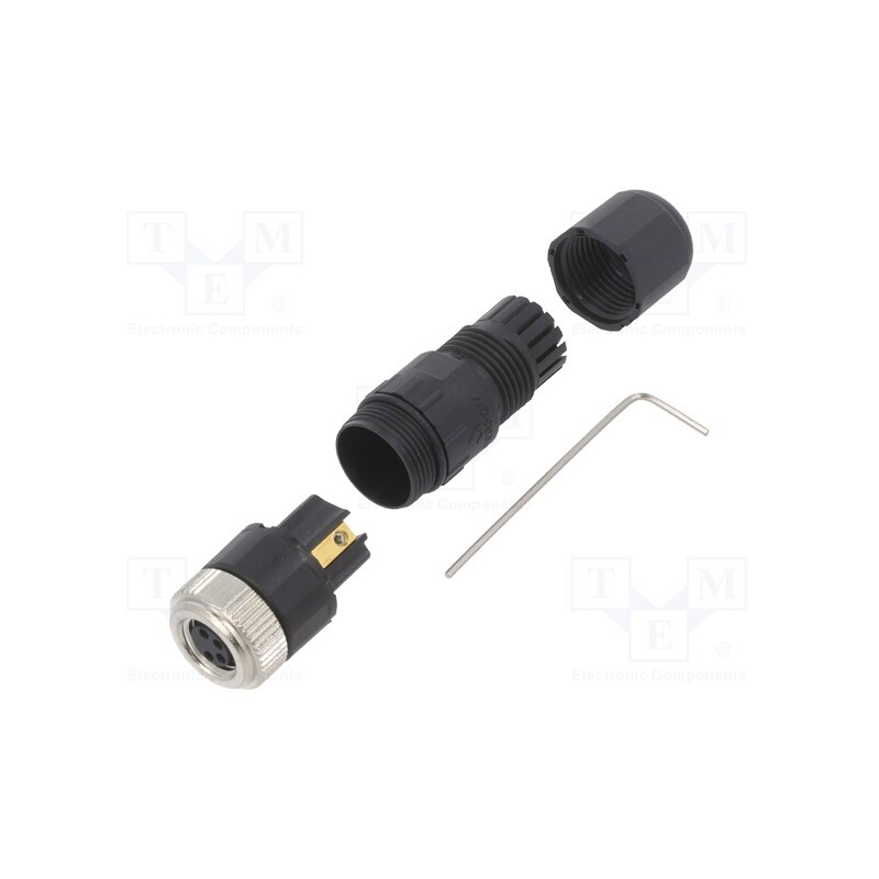 1 pcs x DEGSON ELECTRONICS - PB-M8A-04P-FF-SL7001-00A(H) - Connector: M8, female, PIN: 4, straight, for cable, plug, 3A, IP67