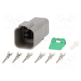 1 pcs x DEUTSCH - S-DT 04-6 P - Connector: wire-wire, DT, male, plug, for cable, PIN: 6, crimped