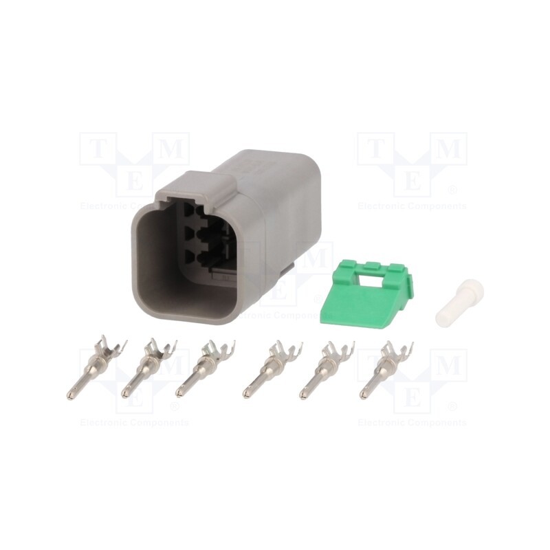1 pcs x DEUTSCH - S-DT 04-6 P - Connector: wire-wire, DT, male, plug, for cable, PIN: 6, crimped