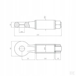 Swivel hitch eye 52 mm l 385 15 t