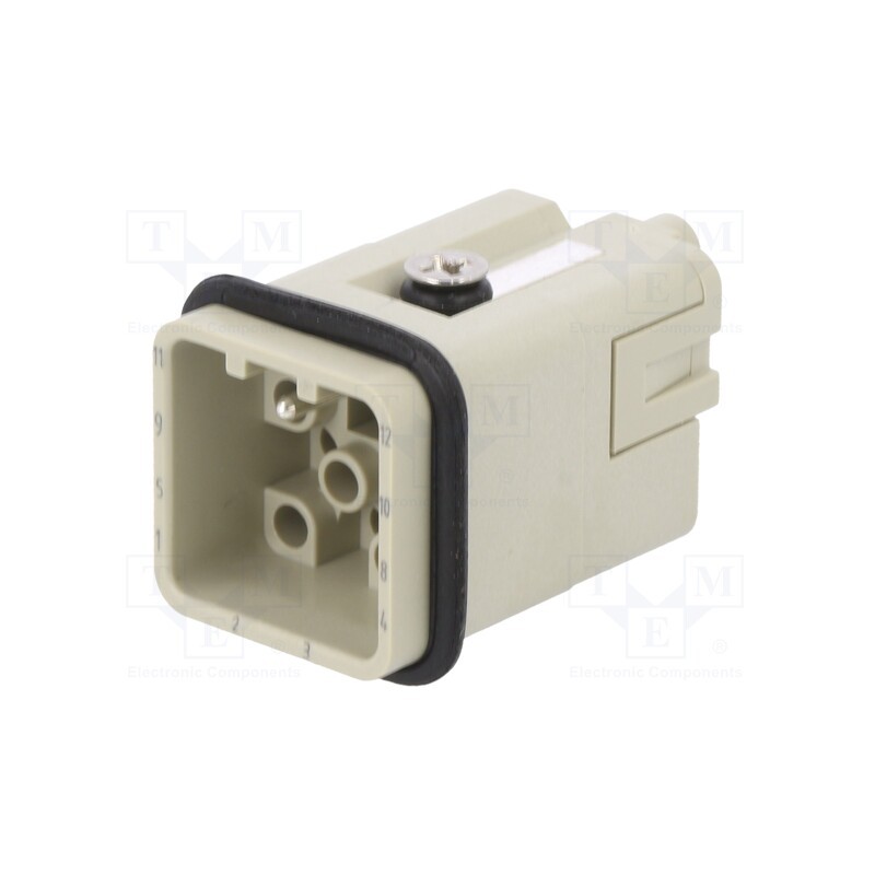 1 pcs x DEGSON ELECTRONICS - DQ-012-MC - Connector: HDC, contact insert, male, DQ, PIN: 12, 12+PE, size D3A