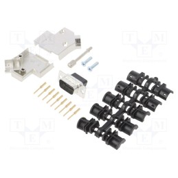 1 pcs x ENCITECH - 6355-0051-01 - D-Sub, PIN: 9, plug, male, crimped, for cable, black