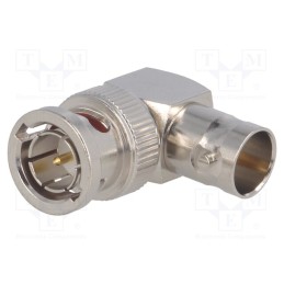1 pcs x AMPHENOL RF - B5072A1-ND3G-75 - Coupler, BNC socket,BNC plug, angled 90°, 75Ω, POM, gold-plated