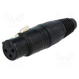 1 pcs x NEUTRIK - NC3FX-B - Plug, XLR, female, PIN: 3, straight, for cable, soldering, 3.5÷8mm, X