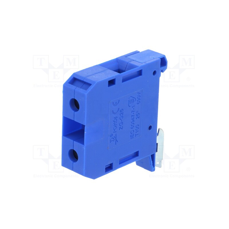 1 pcs x POKu00d3J - A11-1536 - Splice terminal: rail, 4÷25mm2, ways: 1, terminals: 2, blue, TS35