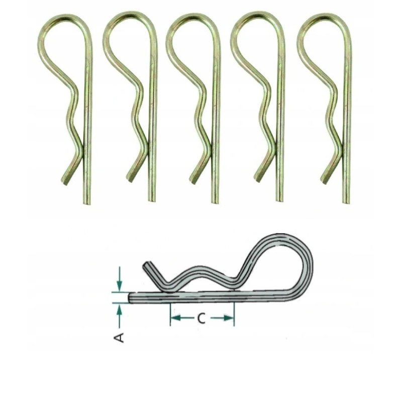 Spring cotter pin, set of 5 pieces, oe 2mm, for shaft 9-14mm