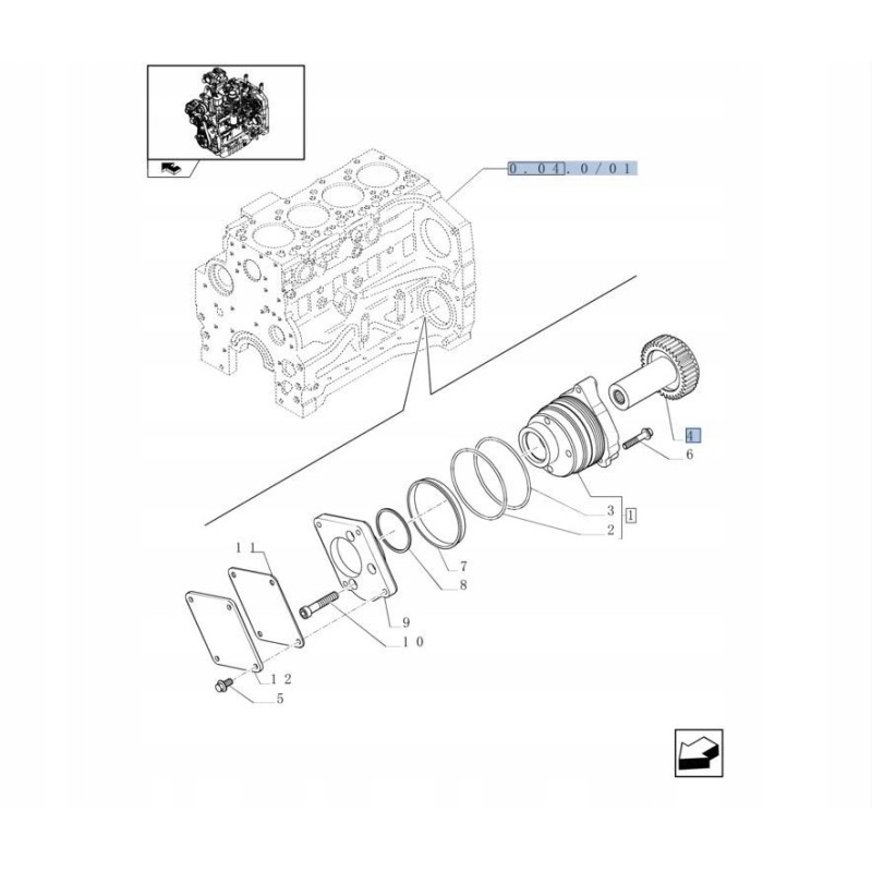 Hydraulic pump shaft New Holland 504078463 cn
