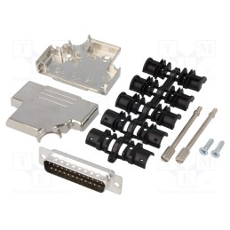 1 pcs x ENCITECH - D45ZK25-DBP-K - D-Sub, PIN: 25, plug, male, soldering, for cable, black