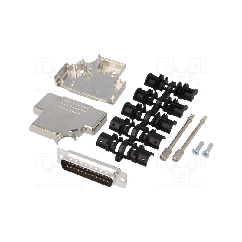 1 pcs x ENCITECH - D45ZK25-DBP-K - D-Sub, PIN: 25, plug, male, soldering, for cable, black