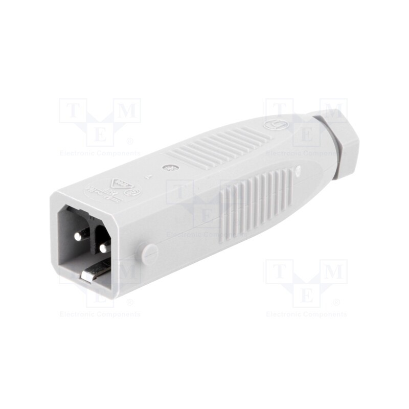 1 pcs x HIRSCHMANN - 932038106 STAS 200 - Connector: rectangular, ST, plug, male, PIN: 2, tinned, IP54, 16A