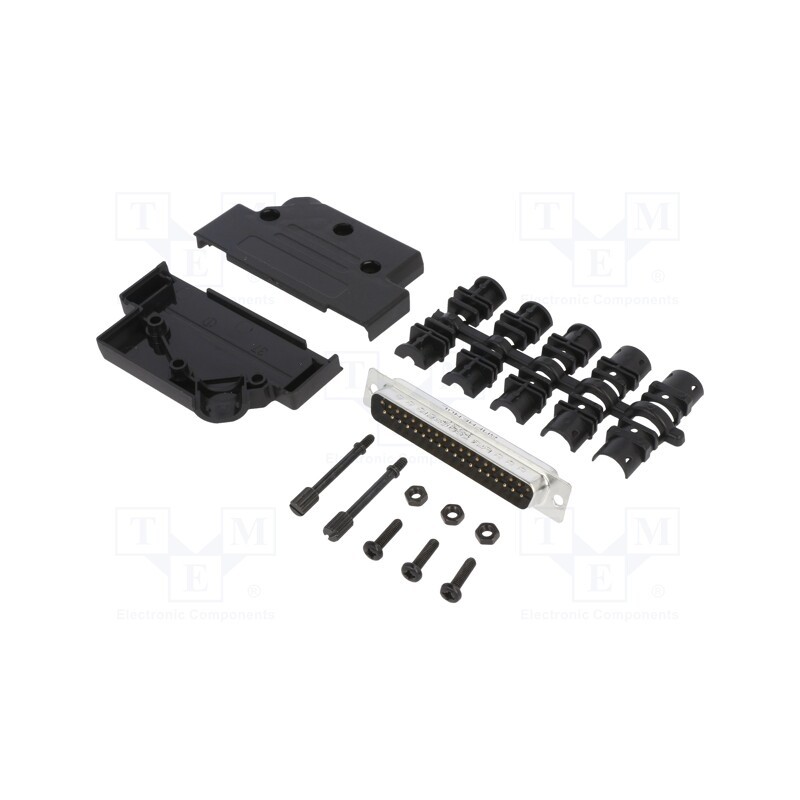 1 pcs x Amphenol Communications Solutions - L17D45PK-P-37+L717SDC37P - D-Sub, PIN: 37, male, angled 45°, soldering, for cable, g