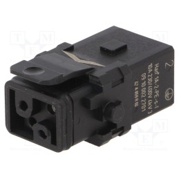 1 pcs x HARTING - 9100022701 - Connector: HDC, contact insert, female, Han® 1A, PIN: 3, 2+PE
