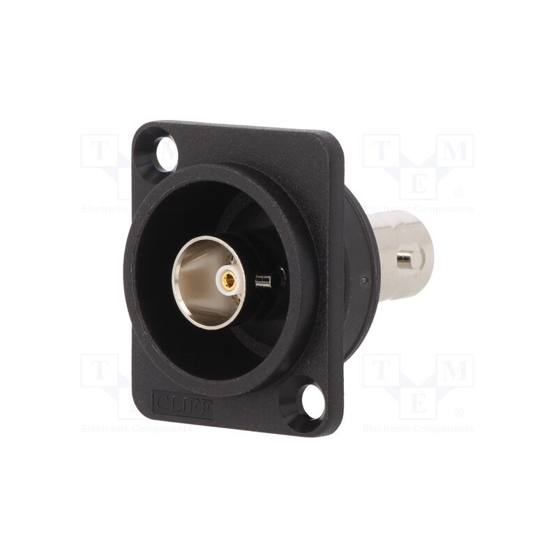 1 pcs x CLIFF - CP303095 - Coupler, BNC socket,both sides, 75Ω, black, Mat: plastic, FT