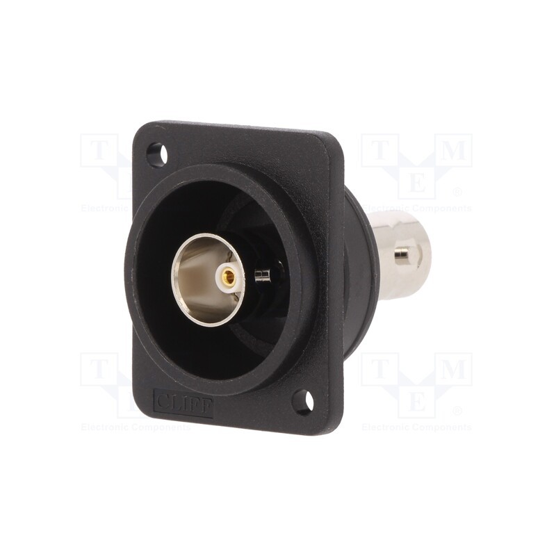 1 pcs x CLIFF - CP303095X - Coupler, BNC socket,both sides, 75Ω, black, Mat: plastic, FT