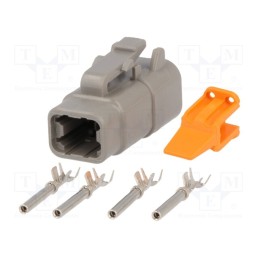 1 pcs x DEUTSCH - S-DTM 06-4 S - Connector: wire-wire, DTM, female, plug, for cable, PIN: 4, crimped