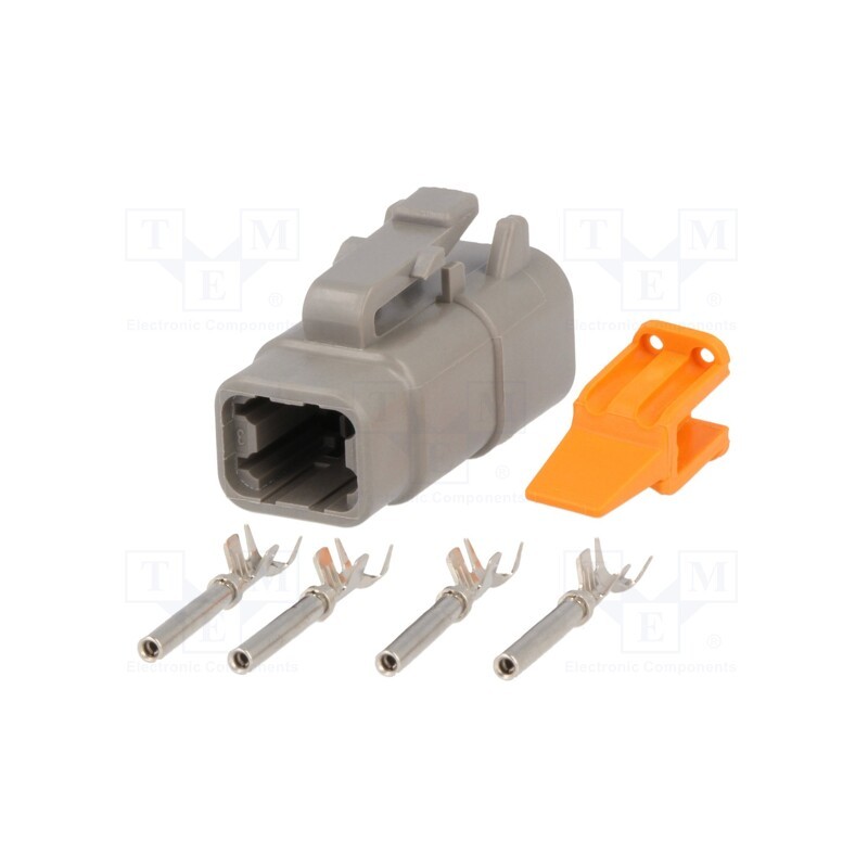 1 pcs x DEUTSCH - S-DTM 06-4 S - Connector: wire-wire, DTM, female, plug, for cable, PIN: 4, crimped