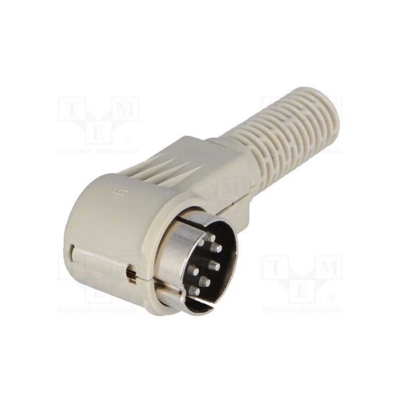 1 pcs x HIRSCHMANN - 931740517 MAWI 80 SB - Plug, DIN, male, PIN: 8, Layout: 262°, angled 90°, for cable