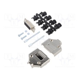 1 pcs x MH CONNECTORS - MHDTPK15-DM15S-K - D-Sub, PIN: 15, plug, female, for cable, straight, soldering