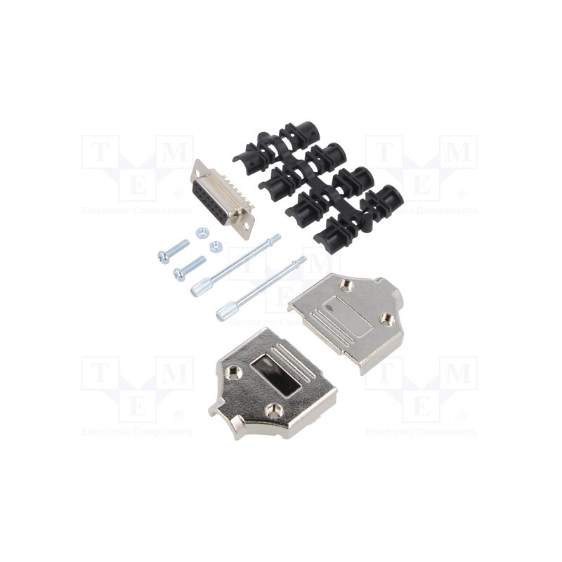 1 pcs x MH CONNECTORS - MHDTPK15-DM15S-K - D-Sub, PIN: 15, plug, female, for cable, straight, soldering
