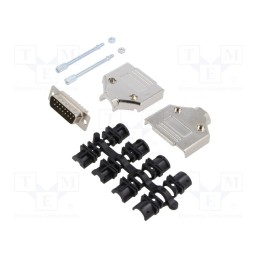 1 pcs x MH CONNECTORS - MHDTPK15-DM15P-K - D-Sub, PIN: 15, plug, male, for cable, straight, soldering