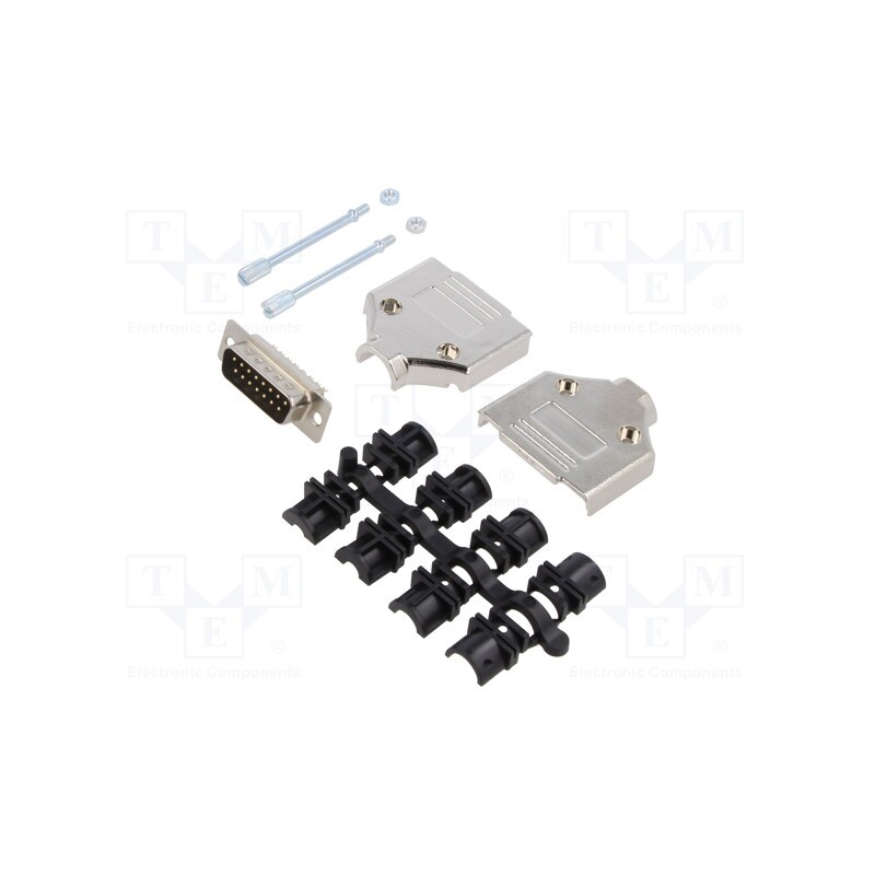 1 pcs x MH CONNECTORS - MHDTPK15-DM15P-K - D-Sub, PIN: 15, plug, male, for cable, straight, soldering