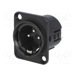 1 pcs x DELTRON - 719-0300 - Socket, XLR, male, PIN: 3, straight, soldering, silver plated, 50V