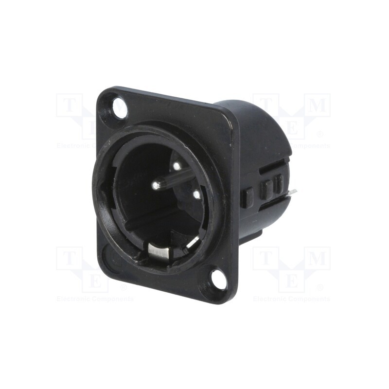 1 pcs x DELTRON - 719-0300 - Socket, XLR, male, PIN: 3, straight, soldering, silver plated, 50V