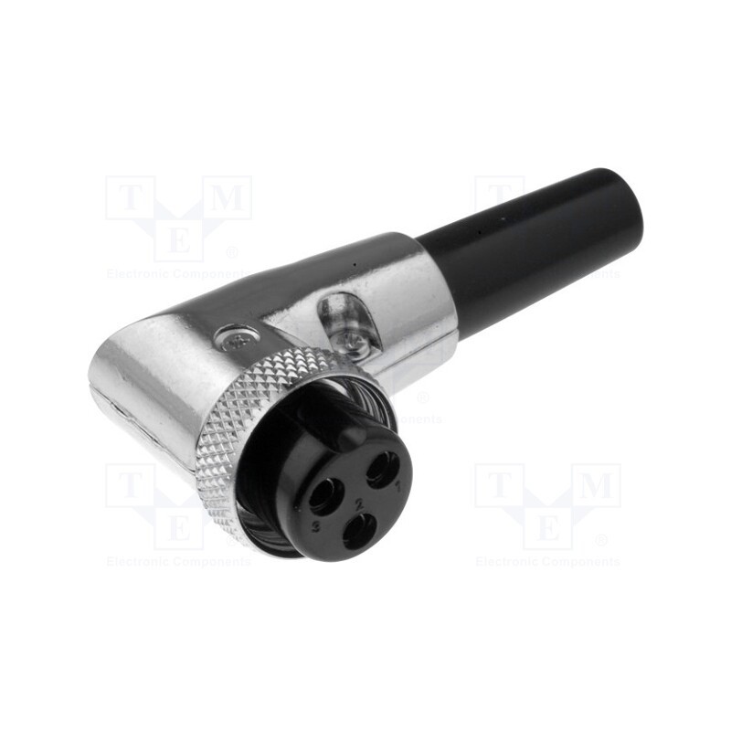 1 pcs x CLIFF - FC684223R - Plug, microphone, female, PIN: 3, for cable, angled 90°, 6mm