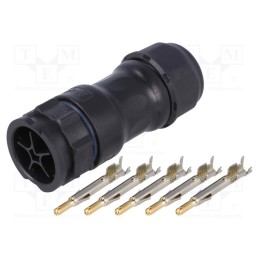 1 pcs x AMPHENOL LTW - DC-05BMMA-QL8LPP - Connector: circular, male, plug, crimped, PIN: 5, 14AWG÷12AWG, X-Lok