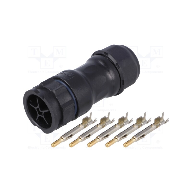 1 pcs x AMPHENOL LTW - DC-05BMMA-QL8LPP - Connector: circular, male, plug, crimped, PIN: 5, 14AWG÷12AWG, X-Lok