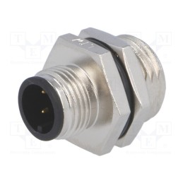 1 pcs x AMPHENOL LTW - M12A-04PMMS-SH8001 - Socket, M12, PIN: 4, male, A code-DeviceNet / CANopen, soldering