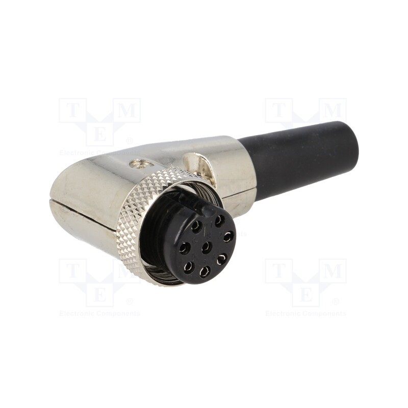 1 pcs x NINIGI - MIC368 - Plug, microphone, female, PIN: 8, with strain relief, for cable