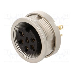 1 pcs x LUMBERG - 0304 06 - Connector: M16, socket, female, soldering, PIN: 6, 5A, 250V, IP68