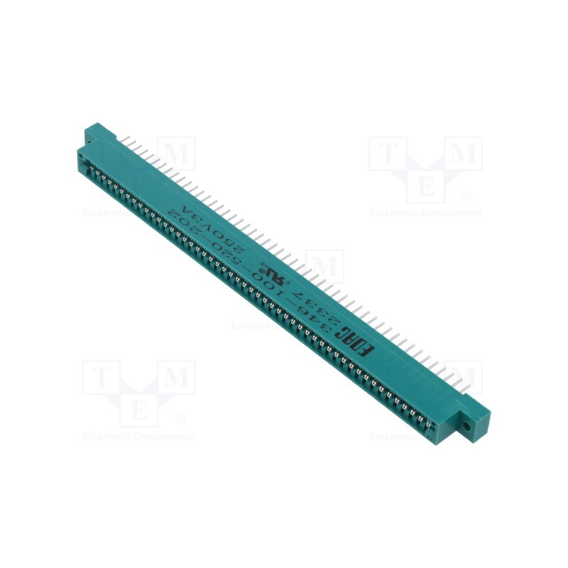 1 pcs x EDAC - 346-100-520-202 - Card edge, PIN: 100, soldering, for panel mounting,on PCBs, 346