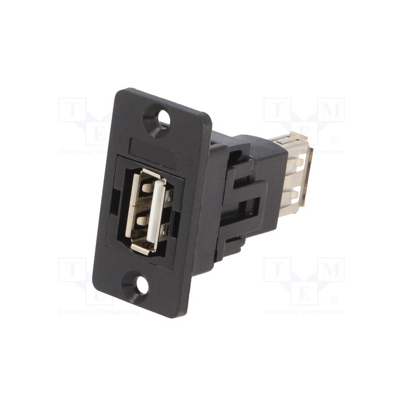 1 pcs x CLIFF - CP30608N - Coupler, USB A socket,both sides, SLIM, USB 2.0, gold-plated