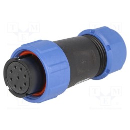 1 pcs x WEIPU - SP2110/S9II-1N - Plug, SP21, female, PIN: 9, IP68, 7÷12mm, 5A, soldering, for cable