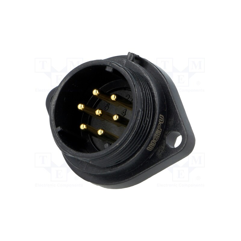 1 pcs x WEIPU - SP2113/P7-1N - Socket, SP21, male, PIN: 7, IP68, 15A, soldering, 500V, 1.5mm2
