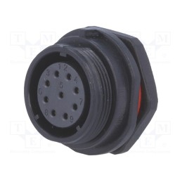 1 pcs x WEIPU - SP2112/S9-1N - Socket, SP21, female, PIN: 9, IP68, 5A, soldering, 500V, 0.75mm2