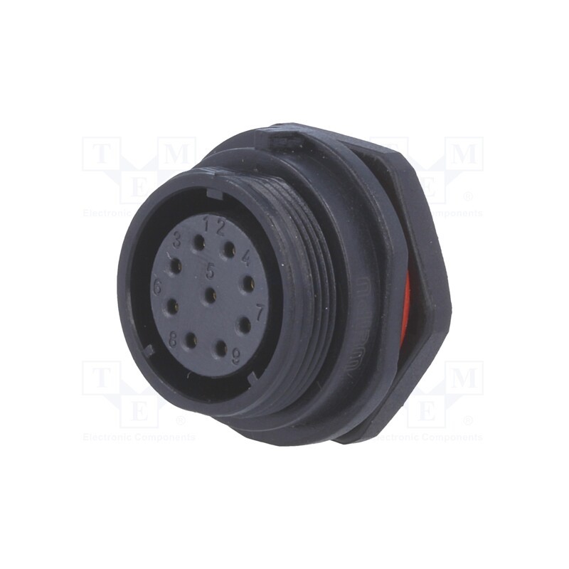 1 pcs x WEIPU - SP2112/S9-1N - Socket, SP21, female, PIN: 9, IP68, 5A, soldering, 500V, 0.75mm2