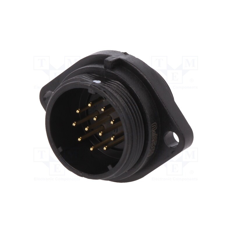 1 pcs x WEIPU - SP2113/P12-1N - Socket, SP21, male, PIN: 12, IP68, 5A, soldering, 400V, 0.75mm2