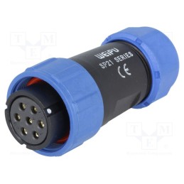 1 pcs x WEIPU - SP2110/S7II-1N - Plug, SP21, female, PIN: 7, IP68, 7÷12mm, 15A, soldering, for cable