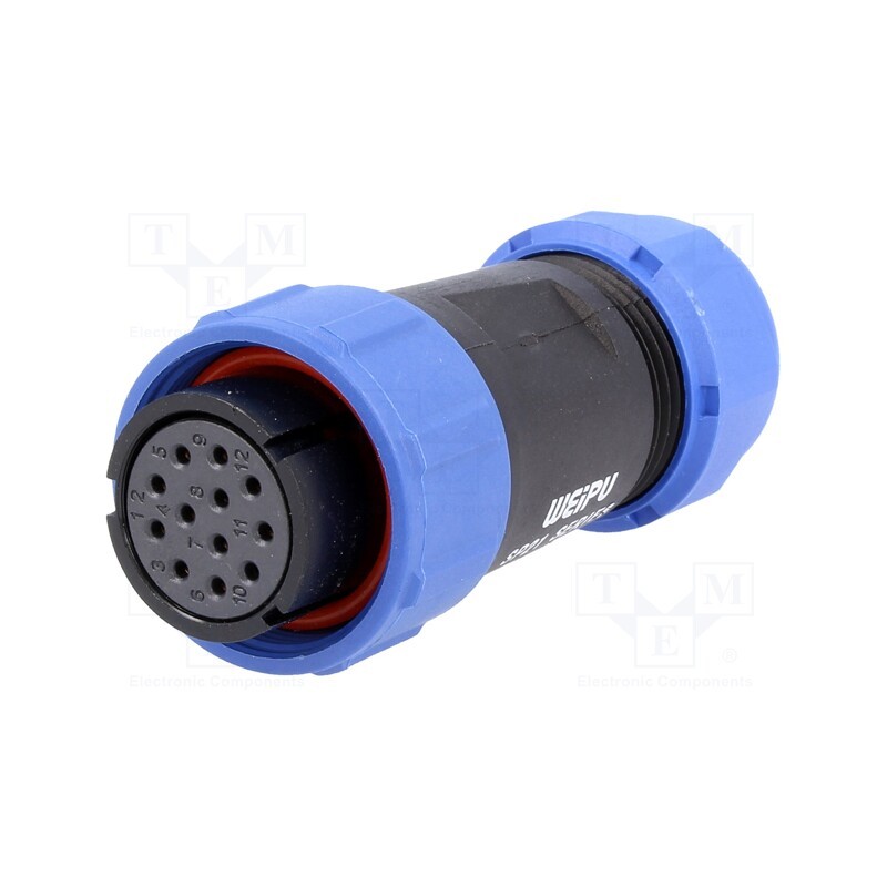 1 pcs x WEIPU - SP2110/S12II-1N - Plug, SP21, female, PIN: 12, IP68, 7÷12mm, 5A, soldering, for cable