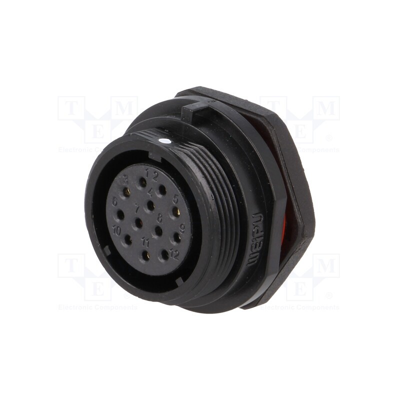 1 pcs x WEIPU - SP2112/S12-1N - Socket, SP21, female, PIN: 12, IP68, 5A, soldering, 400V, 0.75mm2